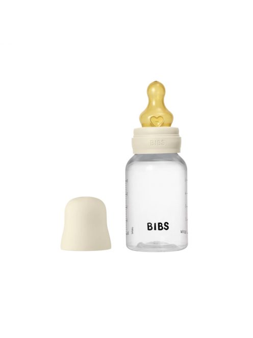 BIBS cumisüvegszett - Krémfehér 150 ml - natúr kaucsuk cumifejjel