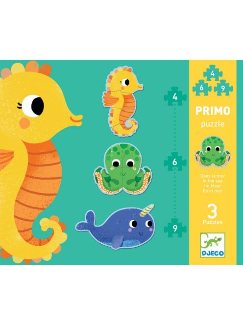 Djeco Primo puzzle - A tengerben, 4, 6, 9 db-os - In the sea