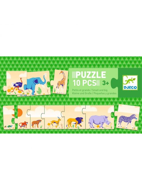 Djeco Sorozatkirakó puzzle - Kicsi és nagy, 10 db-os - Smal and big