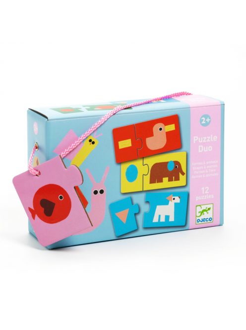 Djeco Párosító puzzle - Állati formák, 24 db-os - Shapes & Animals